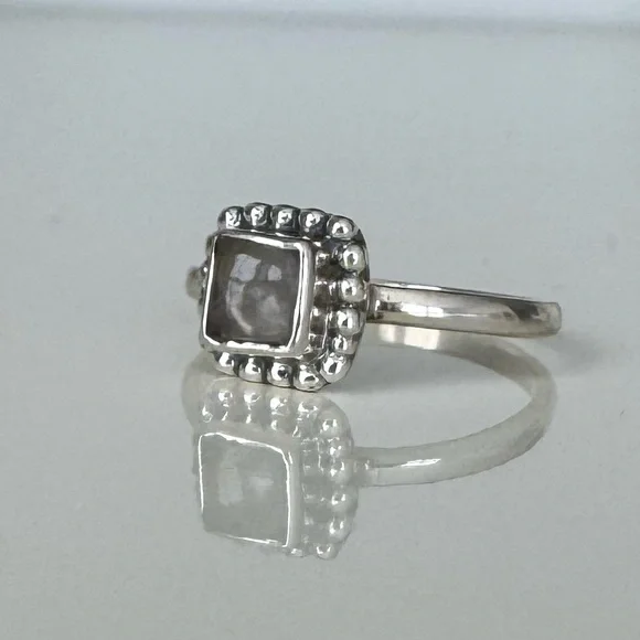 NWOT Sundance Dusty Rose Portrait Ring, Rose Quartz, Sterling Silver